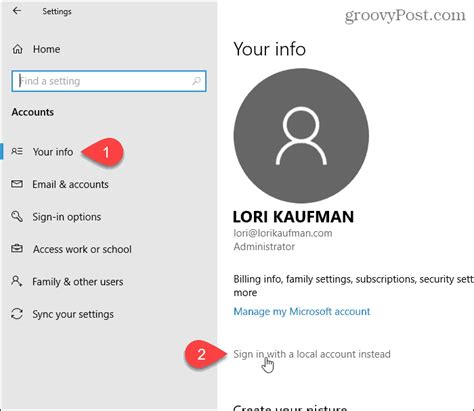 Sign in with a local account .